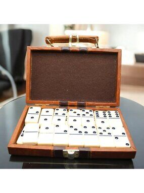 Vintage Fred Roberts Company SF Double 6 Dominoes with Travel Case Complete